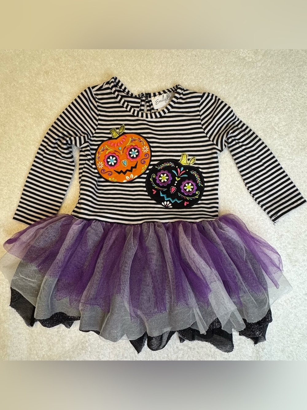 Emily Rose Halloween Dress 18M Sugar Skull Pumpkin Tutu Striped Tunic